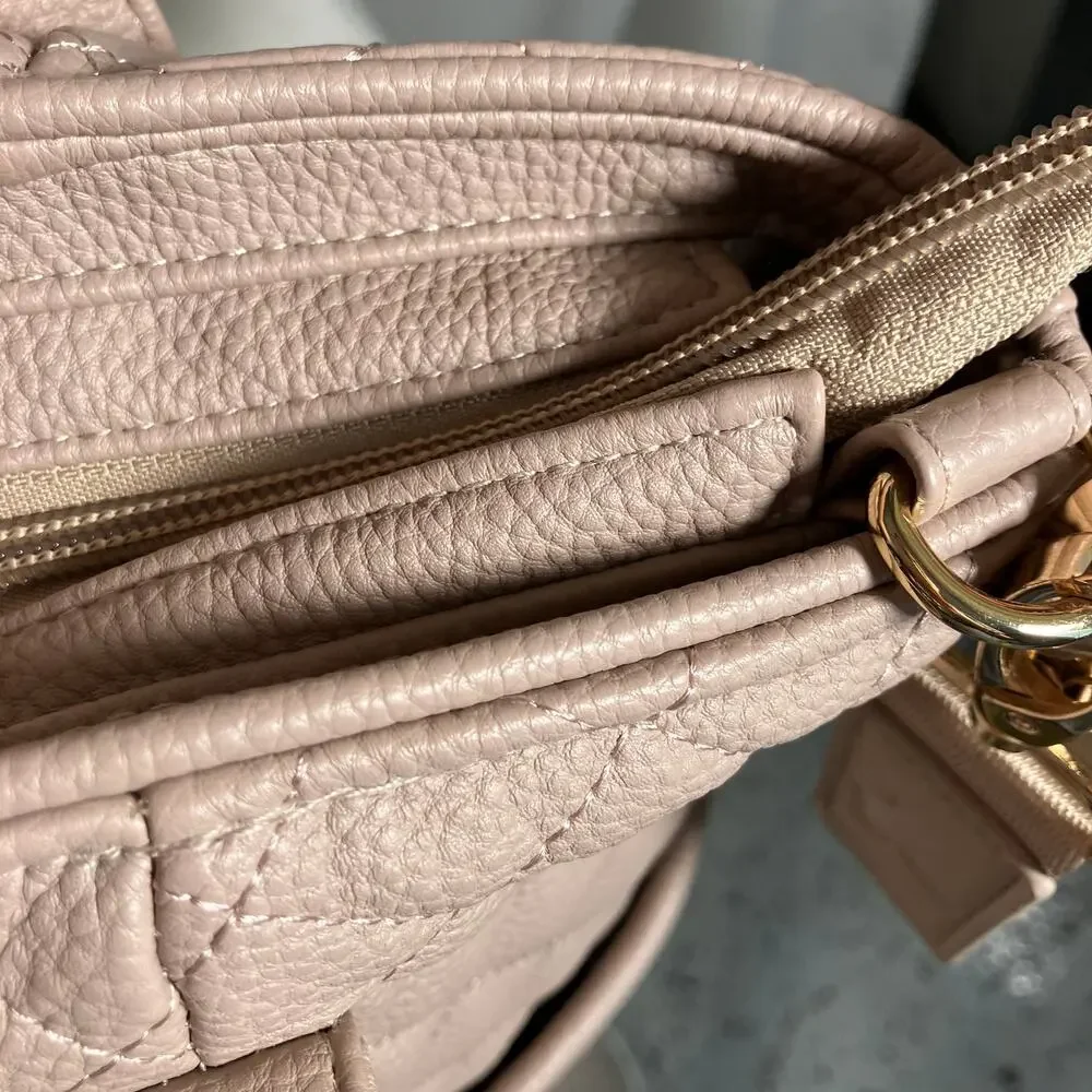 DD Bird The Taupe Leather Nash With‎ Changing Pad Diaper Bag Luxury Shoulder